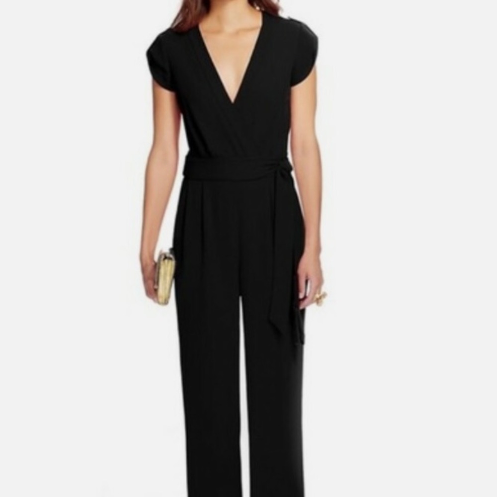 Hollister Black Flutter Sleeve V-Neck Jumpsuit